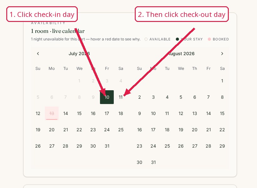 Step 01: Select dates & initial guests
